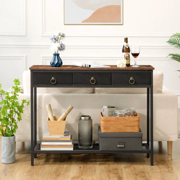 Narrow Design with Dual Drawers & Shelves