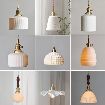 Japanese Traditional Ceramic Pendant Lamp
