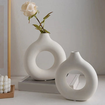 Nordic Ceramic Donut Vase
